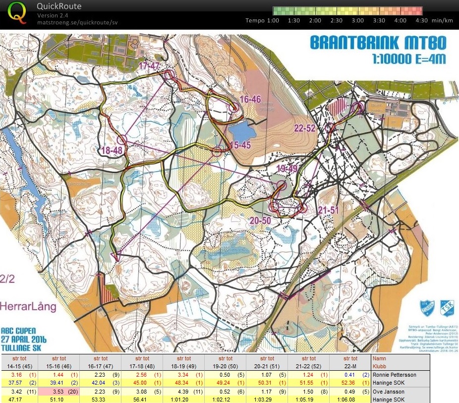 ABC-Cupen Tullinge, del 1 MTBO (2016-04-27)