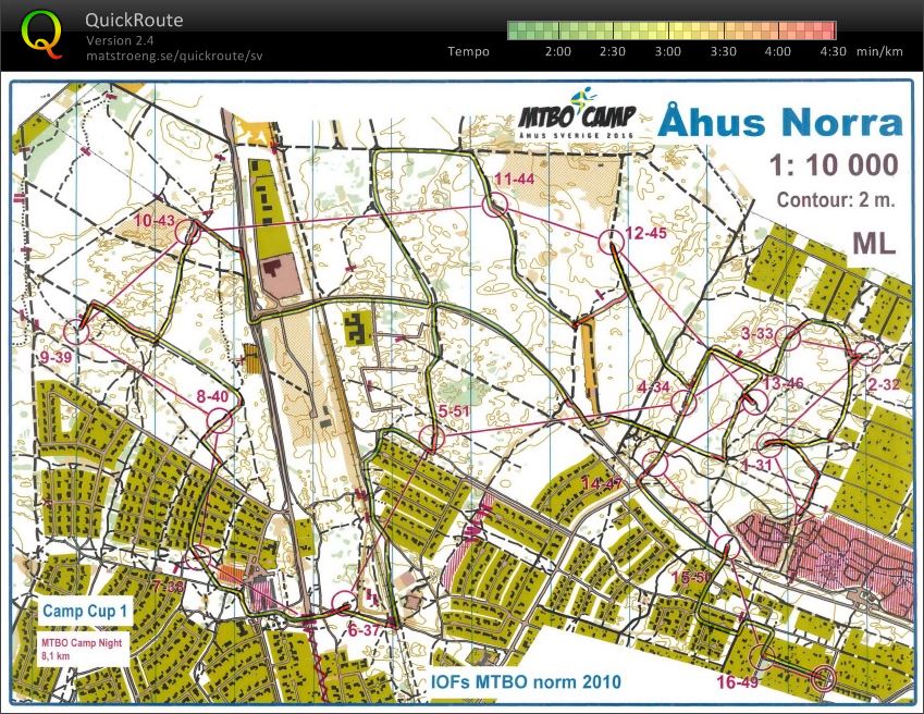 MTBO Camp 1 Natt (2016-04-20)