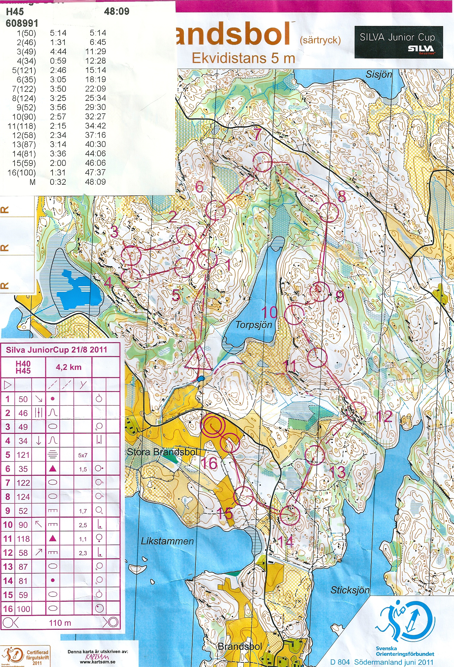 Silva Junior Cup med Trosa Skogslopp (2011-08-21)