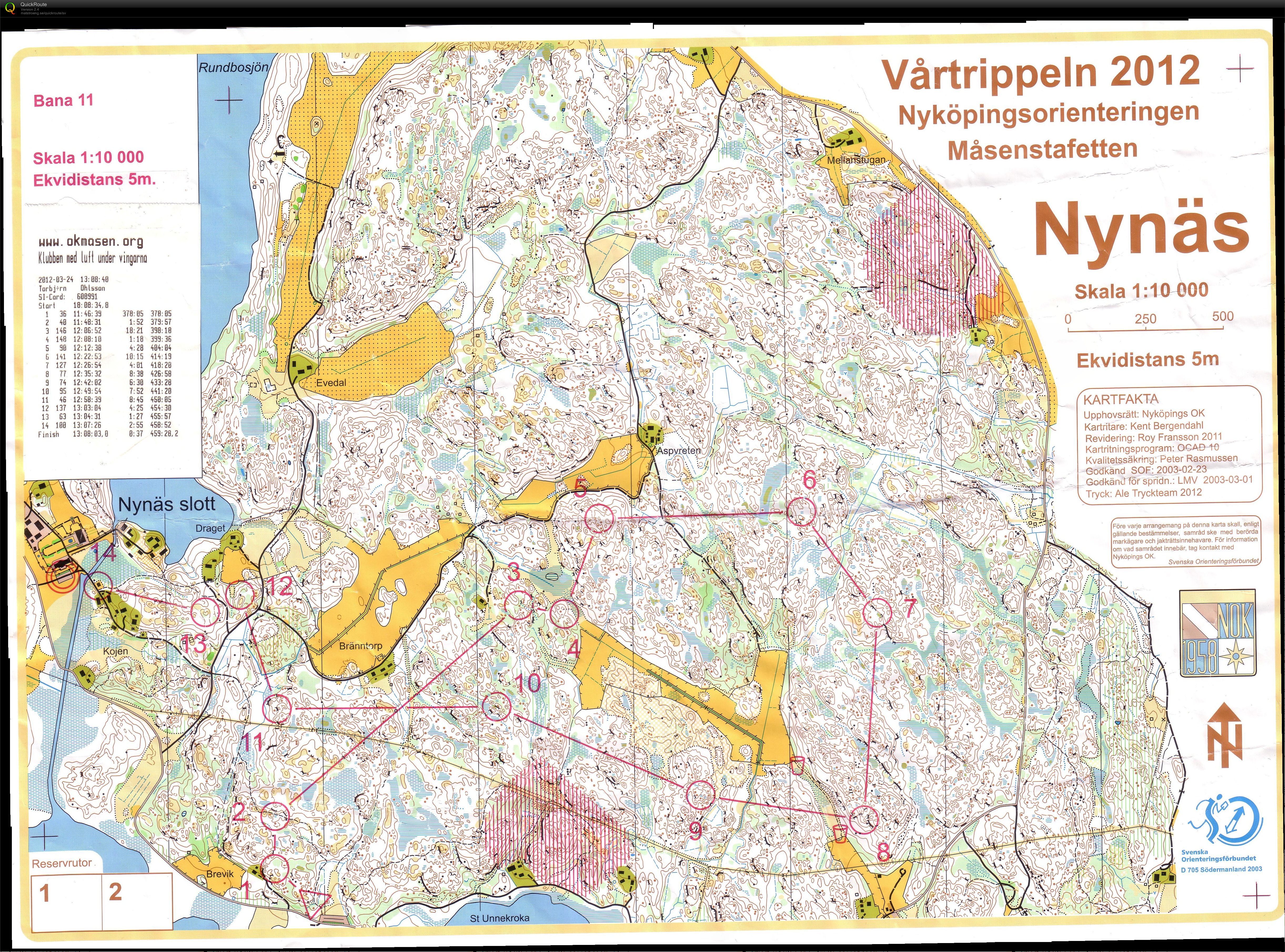 Nyköpingsorienteringen Långdistans (2012-03-24)