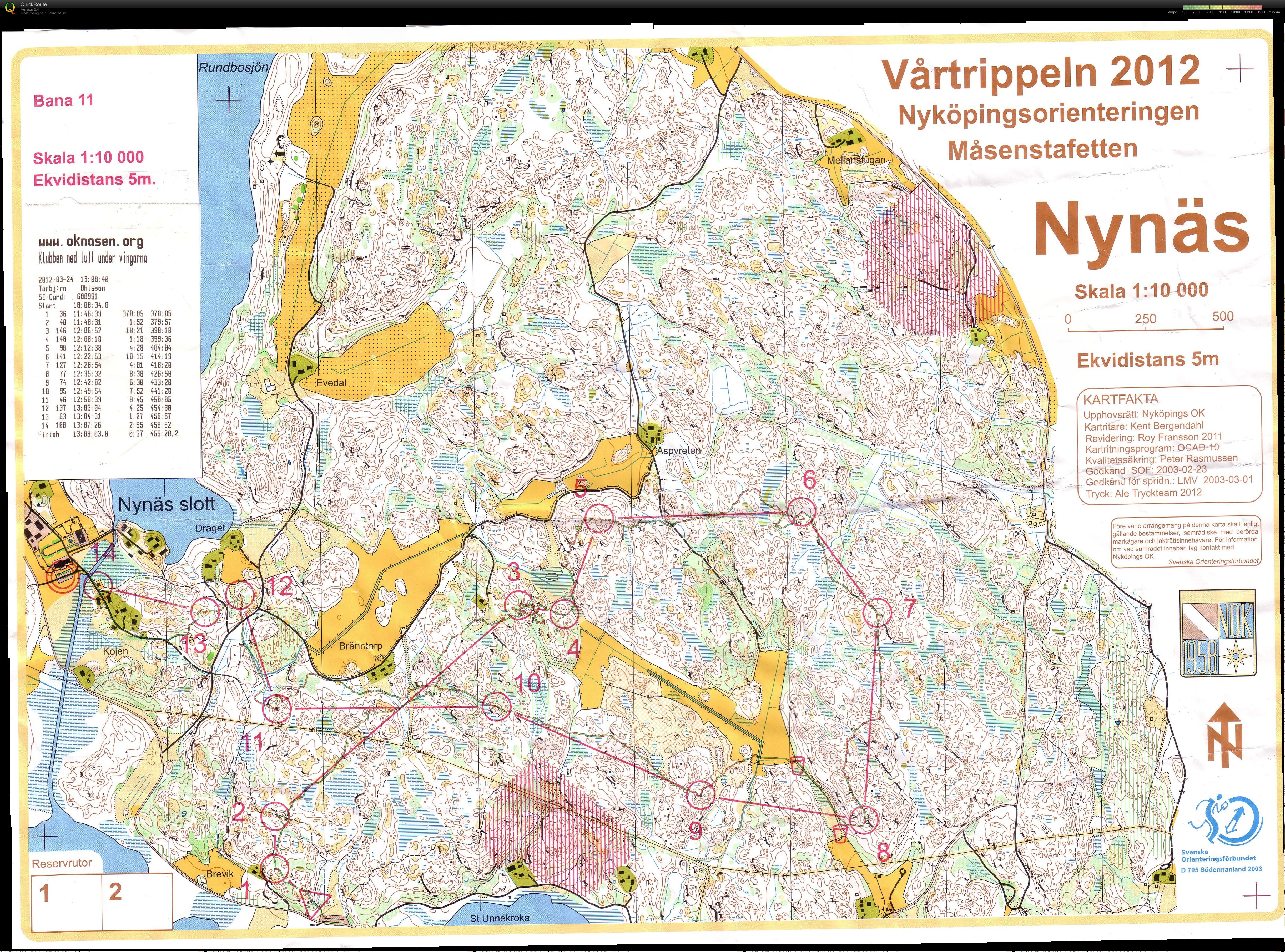 Nyköpingsorienteringen Långdistans (2012-03-24)