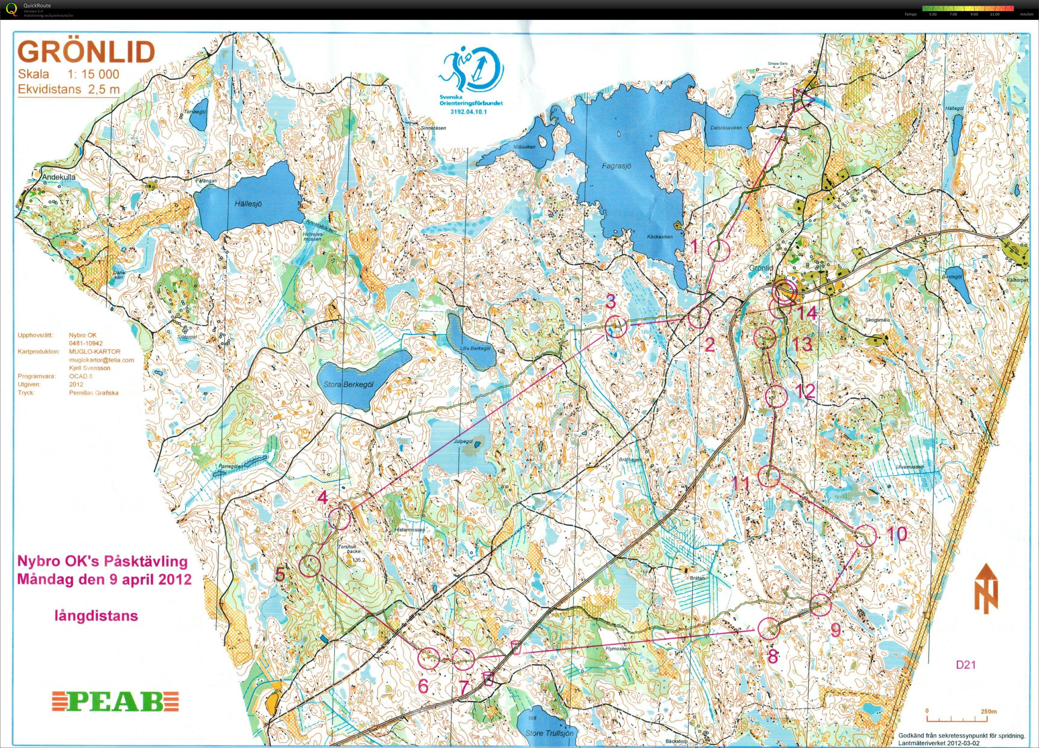 Nybro OK's påsktävling långdistans (2012-04-09)