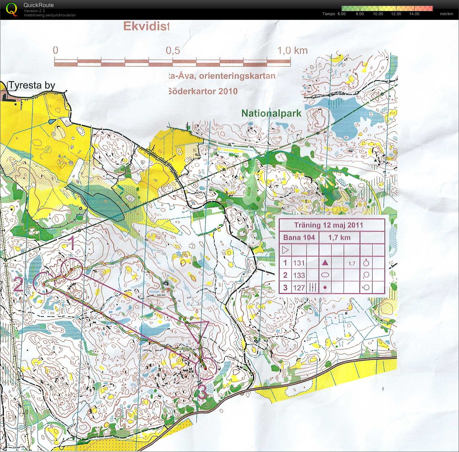 Ol-träning 3:e varvet (2011-05-12)